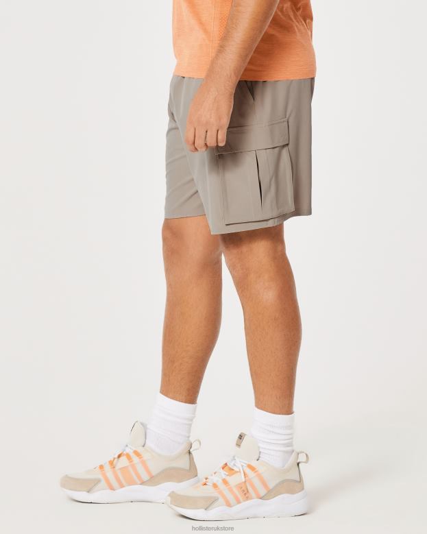 Bottoms Hollister Men Gilly Hicks Active Unlined Cargo Shorts 7\\ 488201353 Tan
